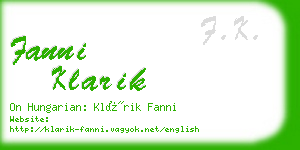 fanni klarik business card